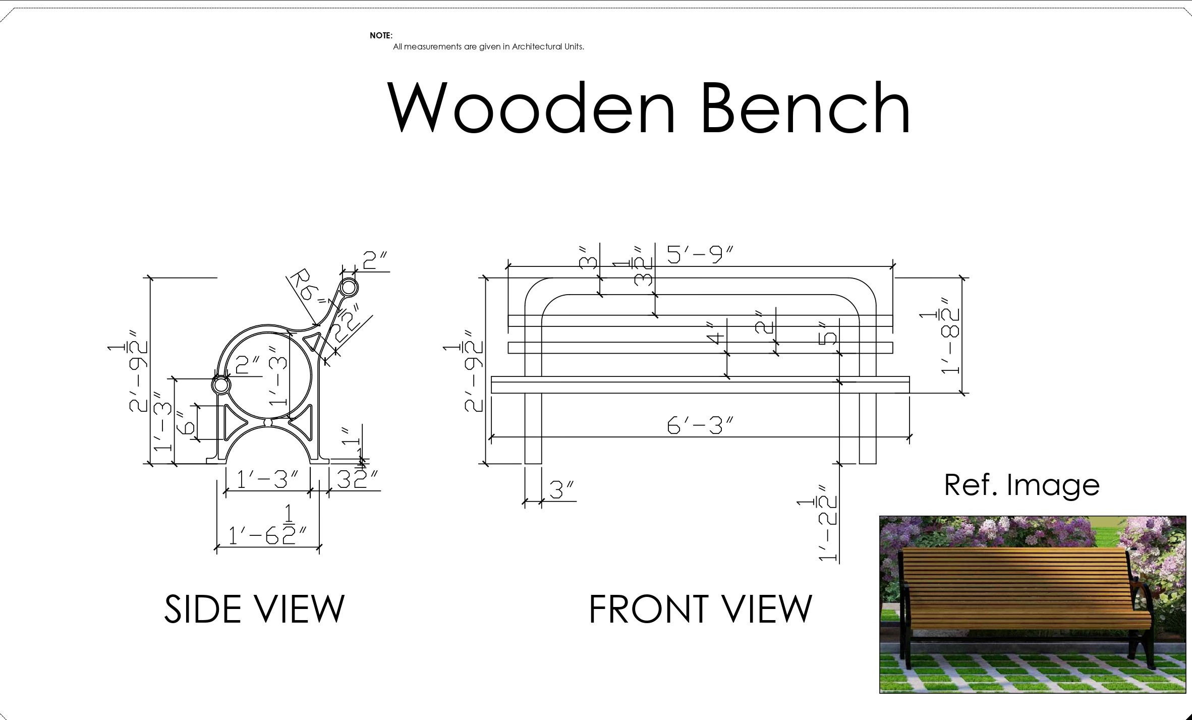 Wooden bench