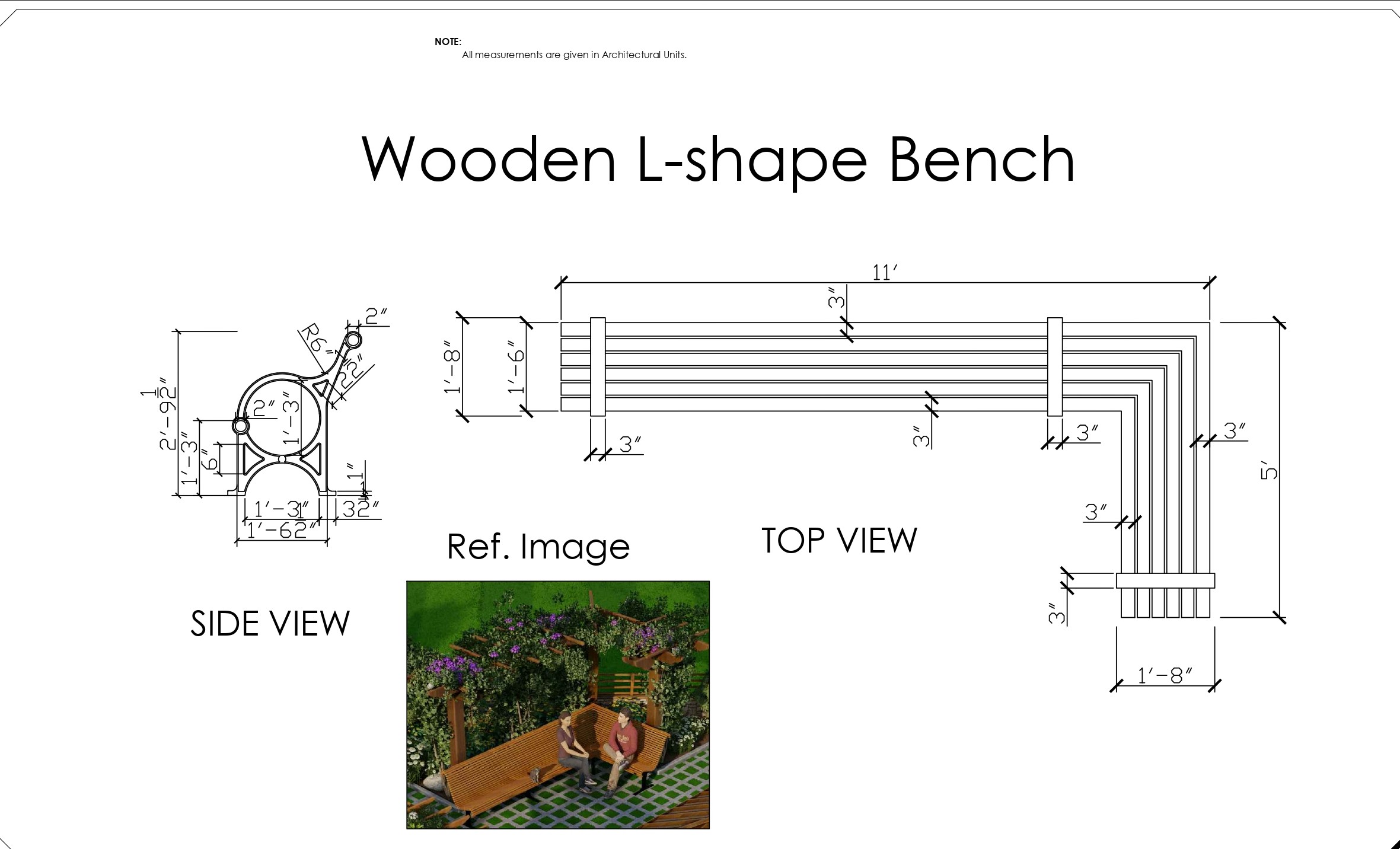 L-shape bench